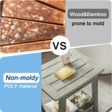 Shower Bench Seat for Inside Shower, Poly Lumber Shower Stool Waterproof, Heavy Duty Shower Foot Rest for Shaving Legs with Adjustable Feet, Plastic Shower Chair Seat for Bathroom, Non-Slip, Gray KaimuBench