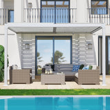 BPS 13 x 10 ft. Outdoor Aluminum Wall Mounted Louvered Pergola Waterproof Gazebo Sun Shade Shelter with 2 Adjustable Rainproof Panels for Patio, Garden, Backyard Lawn & Garden - White BPS