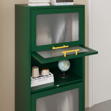 winiowa Green Metal 5-Tier Kitchen Storage Cabinet, 63" Tall Pantry Microwave Stand with Flip-up Acrylic Glass Doors, Freestanding Bakers Rack with Drawer for Kitchen, Dining/Living Room winiowa