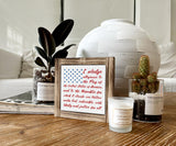 Patriotic Wood Plaque Sign, I Pledge Allegiance to the Flag of United States of America, Box Wood Plaques Desk Décor, American Flag Wooden Sign, 4th of July Wood Decoration, Independence Day Decor XJCUG