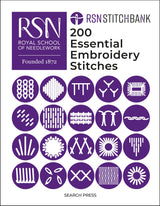 RSN Stitch Bank: 200 Essential Embroidery Stitches (Royal School of Needlework Guides) WoodArtSupply