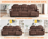 Jocisland Recliner Couch, Reclining Sofa with Cup Holders, 3 Seater Reclining Couch with Dual Wingback, Comfy Recliner Sofas for Living Room(Brown) Jocisland