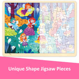 MoinKidz Wooden 48-Piece Jigsaw Puzzle for Kids Ages 3-5, Fairy Night, Includes Tray, Develops Hand-Eye Coordination & Problem-Solving Skills MoinKidz