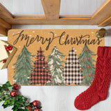 Mealah Christmas-Welcome-Doormat for Outdoor-Entrance - Non-Slip-Coir-Winter-Welcome-Door-Mat Xmas Trees Front-Door-Mat 17 x 29 Inch Mealah