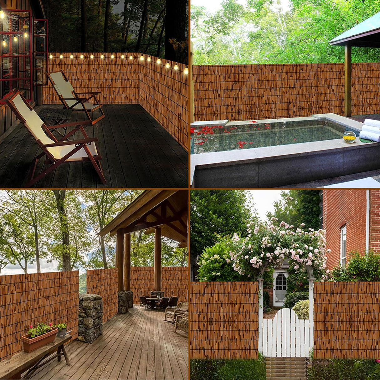 Natural Reed Bamboo Fencing Roll,1.6ft 2.3ft 2.5ft 3.3ft 3.8ft 4.5ftHigh Decorative Privacy Bamboo Fence,Bamboo Privacy Screen for Garden Balcony Window Indoor Outdoor,Privacy Fence(76x274cm(2.5x9ft)) ZMNXAS