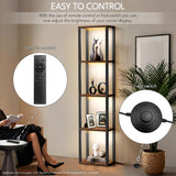 5-Tier Display Shelf with Dimmable Lights, LED Bookshelf for Bedroom, 3 Color Temperature and Brightness Adjustable, 65'' Curio Cabinet Shelf Display Bookcase Floor Lamp with Shelves for Living Room XIIW