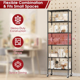 Homtura 6-Tier Rolling Storage Shelves, 14" D x 24" W x 71" H Adjustable Space-Saving Wire Rack Shelving, 750 lbs Capacity Heavy Duty Metal Shelving with Wheels for Garage, Closet, Kitchen Homtura