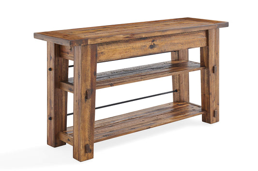 Alaterre Furniture Durango 54" L Industrial Wood Console Table with Two Shelves - WoodArtSupply