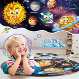 SYNARRY Solar System Floor Puzzles for Kids Ages 4-8, Large 70 Piece Jigsaw Puzzles for Kids Ages 4-6, Space Planet Astronaut Toys Gifts Puzzles for 3-5 5-7 8-10 Years Old Toddlers Boys Girls Children SYNARRY