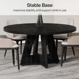 Tribesigns 47-Inch Round Conference Table for 4-6 People, Wooden Meeting Room Table with Thicken Tabletop and Wood Base (Black) Tribesigns