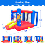 WELLFUNTIME Inflatable Bounce House with Slide, Jumping Castle with Blower for Kids Play House with Wave Pool WELLFUNTIME