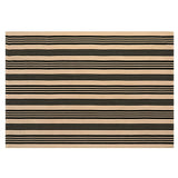 OJIA Outdoor Patio Rug 5'x7', Black and Tan Striped Outdoor Rugs Machine Washable Area Rugs Cotton Hand Woven Indoor Outdoor Rugs for Bedroom/Living Room/Front Porch/Deck/Backyard/Camping OJIA