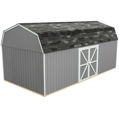 Handy Home Products Hudson 12x24 Do-it-Yourself Wooden Storage Shed Brown - WoodArtSupply