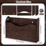 Suzile Wall Mounted File Holder Wood Magazine Holder Wall Hanging File Organizer for Office Mail Magazine Letter Paper Folder Organization(Brown) Suzile