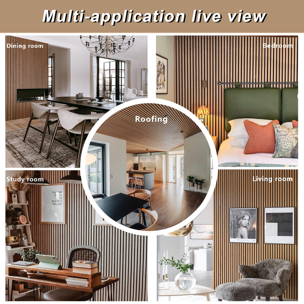 E-HAO 2 Piece Wood Slat Acoustic Panels for Stylish Decor and Noise Reduction, 3D Textured Panel for Ceiling and Wall - White Oak (94.5 L x 12.6 W in) E-HAO