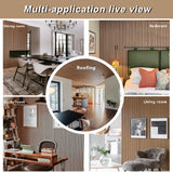 E-HAO 4-Piece Wood Slat Acoustic Panels for Stylish Decor and Noise Reduction, 3D Textured Panel for Ceiling and Wall - JK Walnut (47.2 L x 23.6 W in) E-HAO