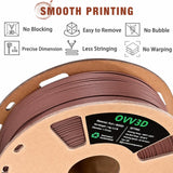 OVV3D Wood PLA Filament 1.75mm, Cherrywood Filament 3D Printer Filament, Add More Than 30% Real Wood Fiber, Matte Frosted 3D Filament, 1.75 PLA 3D Printing Filament OVVNYXE