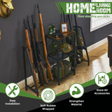 DGWJSU Gun Rack, Rifle Rack with Gun Storage Solutions, Indoor Standing Floor Shotgun Rack, Shooting Clubs, Hunting Range, Holds Up to 10 Long Guns and Gun Accessories Organizer DGWJSU
