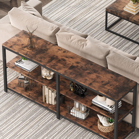 Tribesigns 70.9 Inch Industrial Console Table with Storage Shelves for Living Room and Entryway Tribesigns