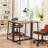 WOHOMO Folding Desk, Small Writing Desk 39.4", Space-Saving Foldable Laptop Table Writing Workstation for Home Office, Easy Assembly, Rustic Walnut WOHOMO