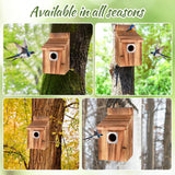 4-Piece Outdoor Bird House Set, Bird Houses for Outside with Metal Guards, Safety Locks, Flight Slots, & Ventilation, Bluebird Houses with 1-1/2" Entrance for Bluebirds, Wrens, Finches JZTKQTM
