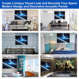 Dmsky Art Acoustic Panels,48“x36”Acoustical Wall Panel, Decorative Sound Absorbing Panel for Walls, Studio Acoustic Treatment Soundproof Wall Panel（12 Pack,Space） Dmsky