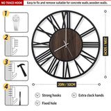 LEIKE Large Wall Clocks with Night Light Battery Operated,Silent Non Ticking,Rustic Modern Big Wood Clock for Living Room, Bedroom,Kitchen,Farmhouse,Office,Home Decor-20 Inch(Roman Numerals) LEIKE