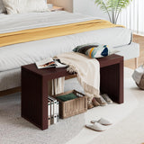 APRTAT Bamboo Dining Bench Indoor Long Bench Entryway Shoe Rack Bench,Outdoor Modern Wood Benches 35 Inch Bamboo Bench for Living Room Hallway Bedroom Bathroom APRTAT