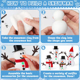 9 Pack Christmas Crafts, DIY Christmas Snowman Clay for Kids, Build Your Snowman Craft Kit, Modeling Clay Snow Man Making Game, Xmas Crafts Presents Winter Christmas Stocking Stuffers RoseFog
