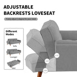 Homies Life Convertible Futon Sofa Bed, Linen Sleeper Couch, 75" W Modern 3 Seater Tufted Sofa with Adjustable Backrests and Solid Wood Legs for Living Room, Bedroom, Small Space, Gray Homies Life