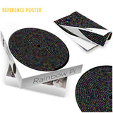 Pi π Day Puzzle for Adults 1000 Pieces, Round Rainbow Jigsaw Puzzle, Hard Impossible Puzzle by Number IdeaBazar