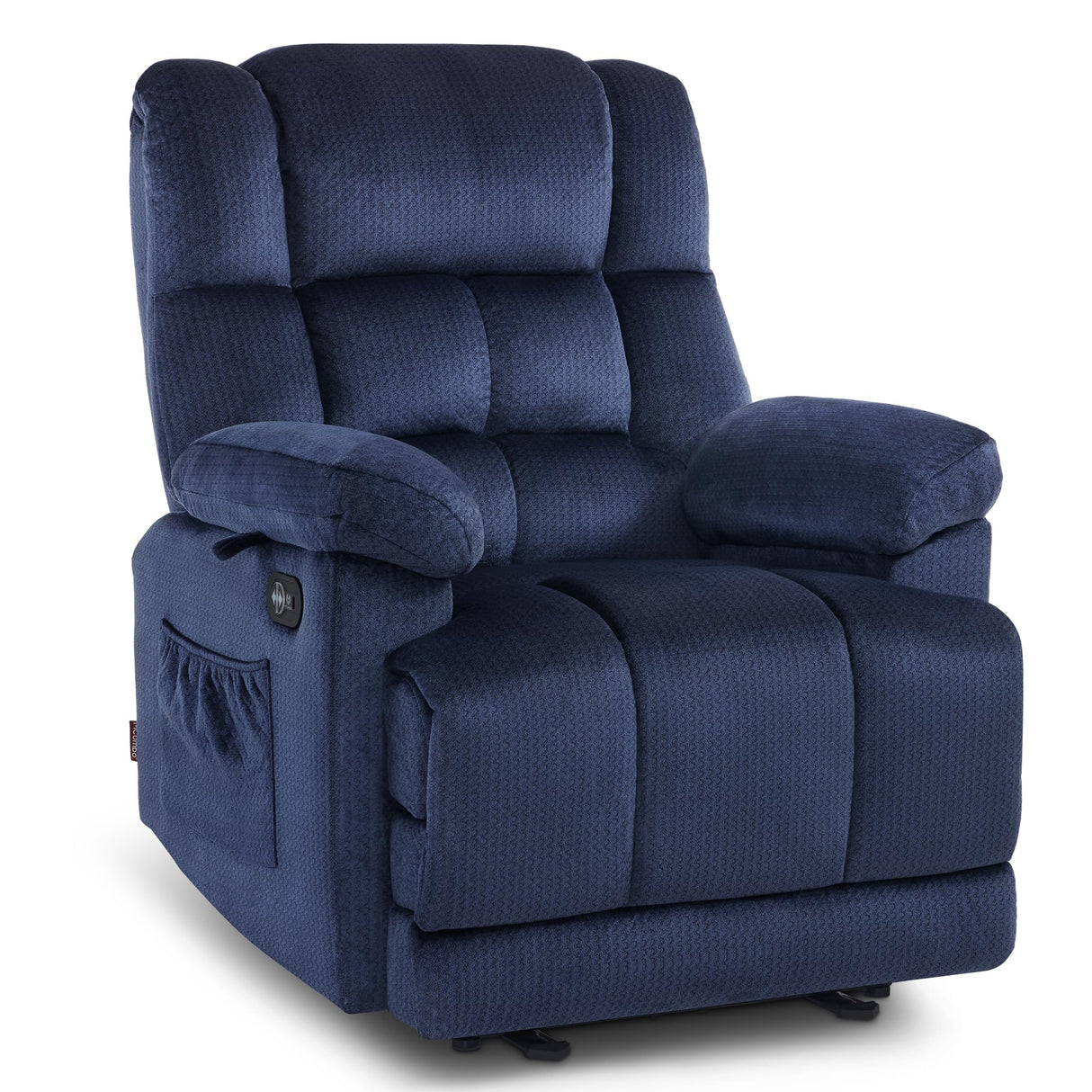 MCombo Zero Gravity Power Recliner Chair with Heat and Vibration Massage, Reclining Chair with USB Ports, Cup Holders for Living Room, Fabric R6233 (Navy Blue) MCombo