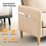 VINGLI 47" Small Couch, Linen Loveseat Sofa Light Brown Mini Couch Mid Century Modern Decor Love Seat for Small Spaces Living Room, Bedroom, Play Room VINGLI