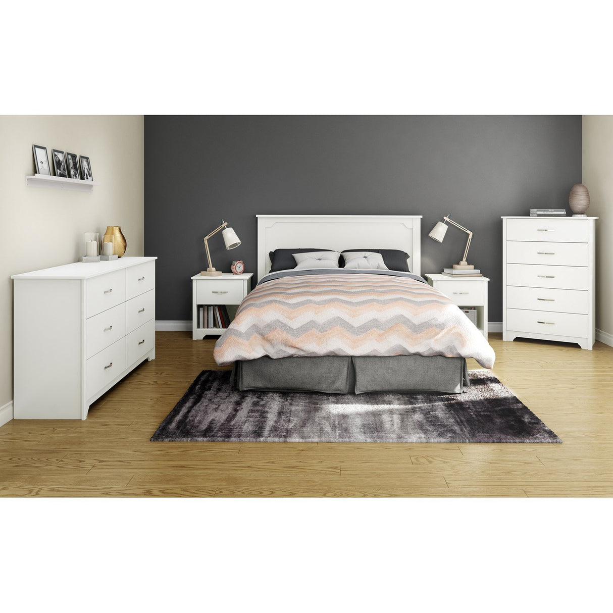 South Shore Fusion 5-Drawer Chest, Pure Black South Shore