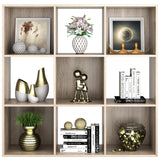 ZenStyle 9-Cube Natural Wooden Storage Shelf Organizer with Customizable Back Panels ZenStyle