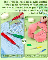 FIVEIZERO Seam Rippers for Sewing – 2 Big and 2 Small Stitch Remover Tools, Thread Ripper, Embroidery Removal Tool, with Needle Threaders, Thimbles, Tape Measure, Tailors Awl and Thread Snips FIVEIZERO