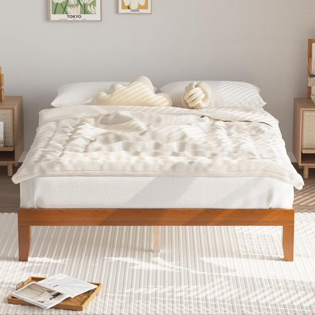 Twolike King Bed Frames,Wood Bed Frames,Wood Platforms Bed with Wooden Slats Support,Mattress Foundation,No Box Spring Needed,Easy Assembly,King,Pine Twolike