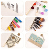 Framendino, 6 Pack Sublimation Blank Canvas Makeup Bags with PU leather Bottom DIY Heat Transfer Cosmetic Bag Pencil Pouches Travel Toiletry Tassel Zipper Bags for DIY Crafts Framendino