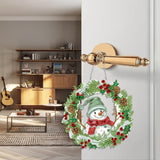 Diymood DIY Hanging Diamond Art Kits for Adults Christmas, Diamond Painting Kit Pendant Special Shaped Double Sided Acrylic Sun Catcher Board Wreath Pendants Canvas Window Wall Decor 8 x 8 Inch Diymood