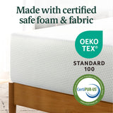 ZINUS 10 Inch Green Tea Memory Foam Mattress [New Version], Queen, Fiberglass free, Medium Firm Feel, Zoned Pressure Relief, Certified Safe Foams & Fabric, Mattress in A Box Zinus