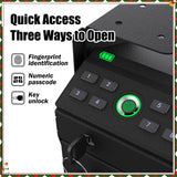 HARDROCK [ 2 Guns Capacity Gun Safe for Pistols, Biometric Wall Mounted Handgun Safe Box for Desk, Bedside,Truck，Drop Down Quick Access Security Safe with Fingerprint Keypad Lock for Home nightstand HARDROCK