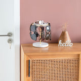 Mkono 360° Rotating Sunglasses Organizer Glasses Holder Stand Metal Frame with Wood Base and Tray Eyeglasses Storage Display Rack for up to 12 Pairs of Eyewear for Table Dresser Desk Bedroom, Gold Mkono