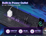 Coleshome 98 Inch 2 Person Gaming Desk with Storage Shelves- Long Double Home Office Computer Desks with USB Charging Port & LED Lights, Writing Desk with Monitor Stand, Modern Study/Work Table, Black Coleshome