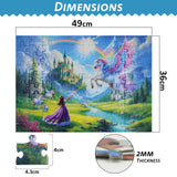 Princess of Unicorn Kingdom 100 Piece Puzzle + Bonus 16 Stickers for Kids 4-8 8-10 - Puzzles for Children and Adults - Learning Educational Toys Birthday Gifts for Girls Jigsaw Puzzles PuzzWiz