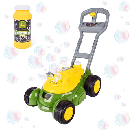 John Deere Bubble Lawn Mower for Toddlers, Bubble Blowing Machines, Indoor and Outdoor Gardening Toy, Birthday, Party Favor for Preschool Girls and Boys, No Batteries Required, 2+ John Deere