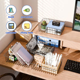Simple Trending 6 Pack Large Wire Baskets for Organization, Metal Pantry Storage Baskets for Cabinet, Kitchen, Garage, Bathroom, Black Simple Trending