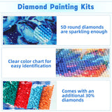 RICUVED Beach Diamond Art Kits for Adults, 5D Sea Diamond Painting Summer Kits for Beginners, Full Drill Diamond Art Coconut Tree Diamond Gem Arts Craft for Home Wall Decor 12x16Inch RICUVED