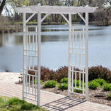 Dura-Trel Wellington Arbor, 72 by 95 Inch PVC Patio Garden Arch, Outdoor Backdrop Frame Decoration or Trellis for Climbing Plants, White DuraTrel