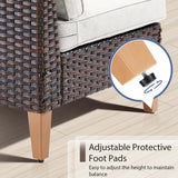 HUMMUH 6 Pieces Patio Furniture Set with Fire Pit,Outdoor Modular Sectional Loveseat Chairs with Table,All Weather PE Wicker Patio Conversation Sets for Deck Porch Backyard HUMMUH