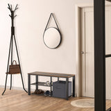 Simple Houseware 2 Tier Wood Top Shoes Bench, Rustic Brown Simple Houseware